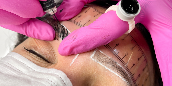 A woman getting Botox near me after microblading treatment