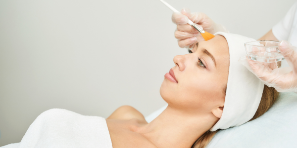 A woman getting Botox near me after chemical peel treatment