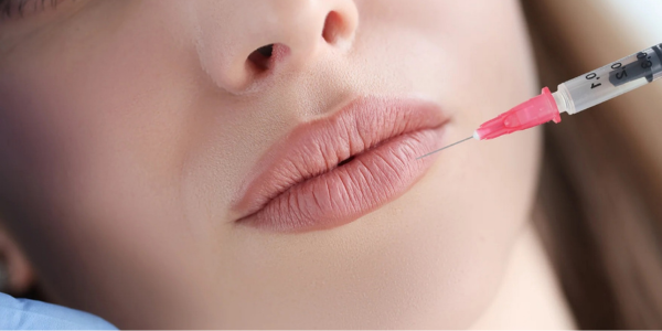 A woman getting Botox near me after lip filler treatment