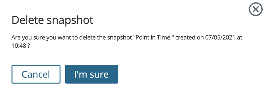 Snapshot deletion confirmation prompt