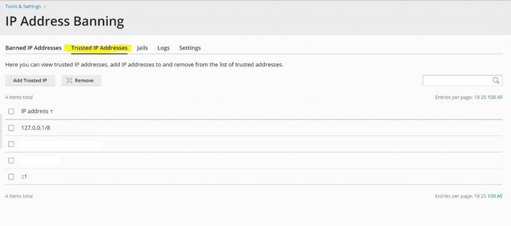 Fail2Ban IP Address trusted users