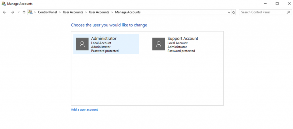 Windows User Account Management