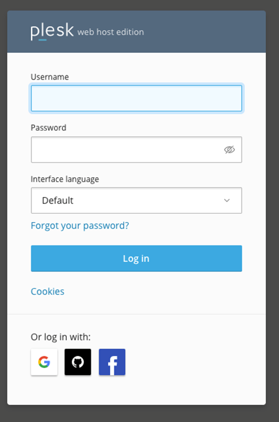 Plesk Login Page