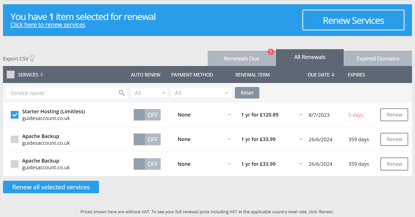 How to Renew Your Services - Support Centre - Register365