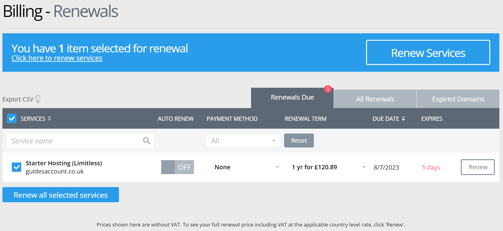 How to Renew Your Services - Support Centre - Register365