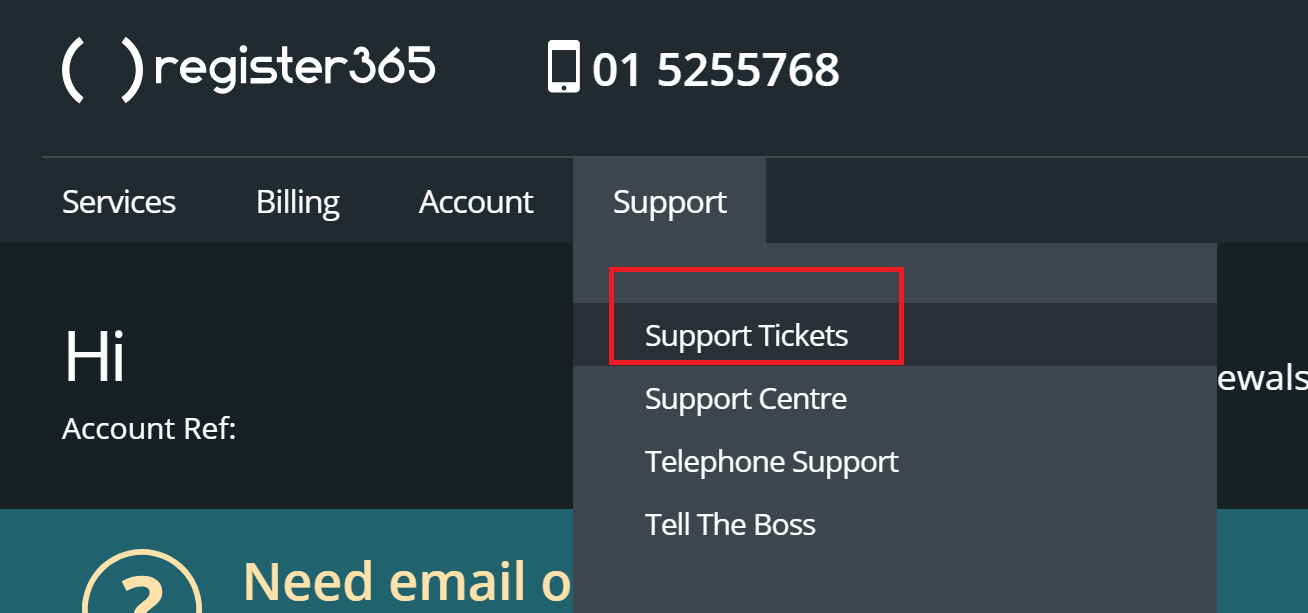 Responding to a support enquiry - Support Centre - Register365